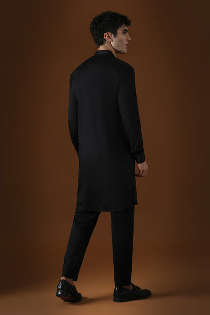 The Humans Hand Embroidered Designer Kurta - Black