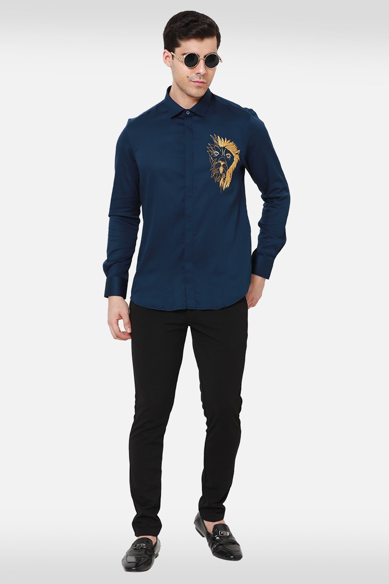 The Abstract Lion - Navy Blue