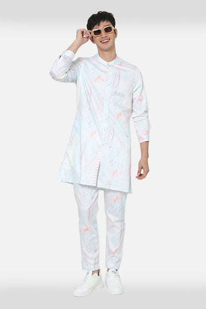 Light Blue Printed Kurta Set