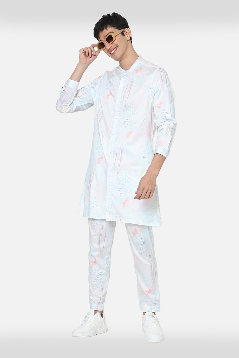 Light Blue Printed Kurta Set