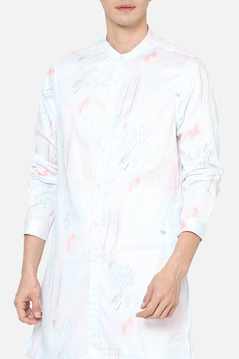 Light Blue Printed Kurta Set