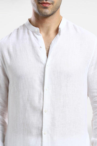 White Linen Kurta Set