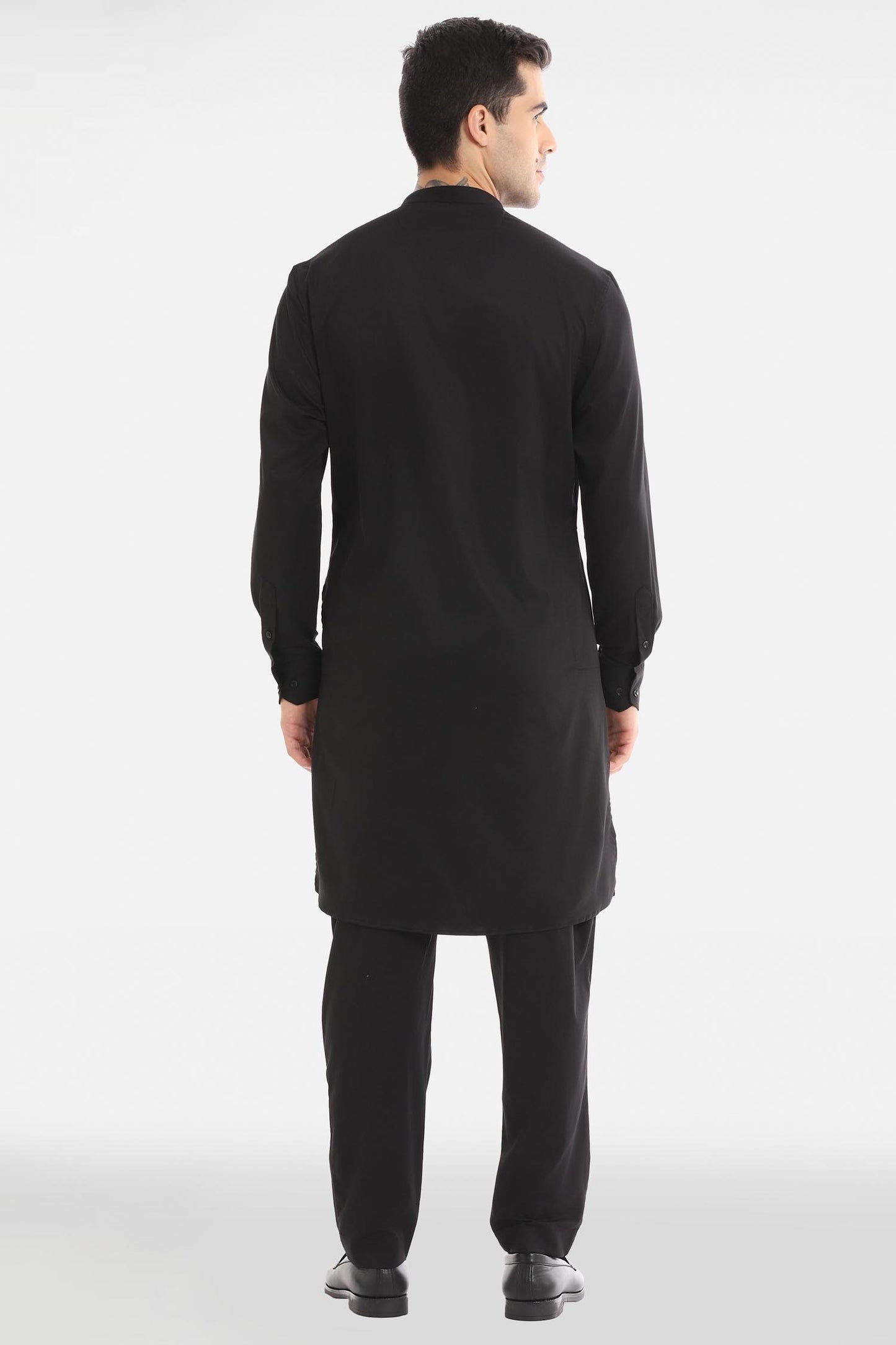 Kamal Ke Phool Kurta - Black