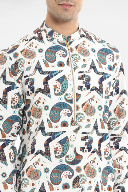 Paisley Star Print Kurta