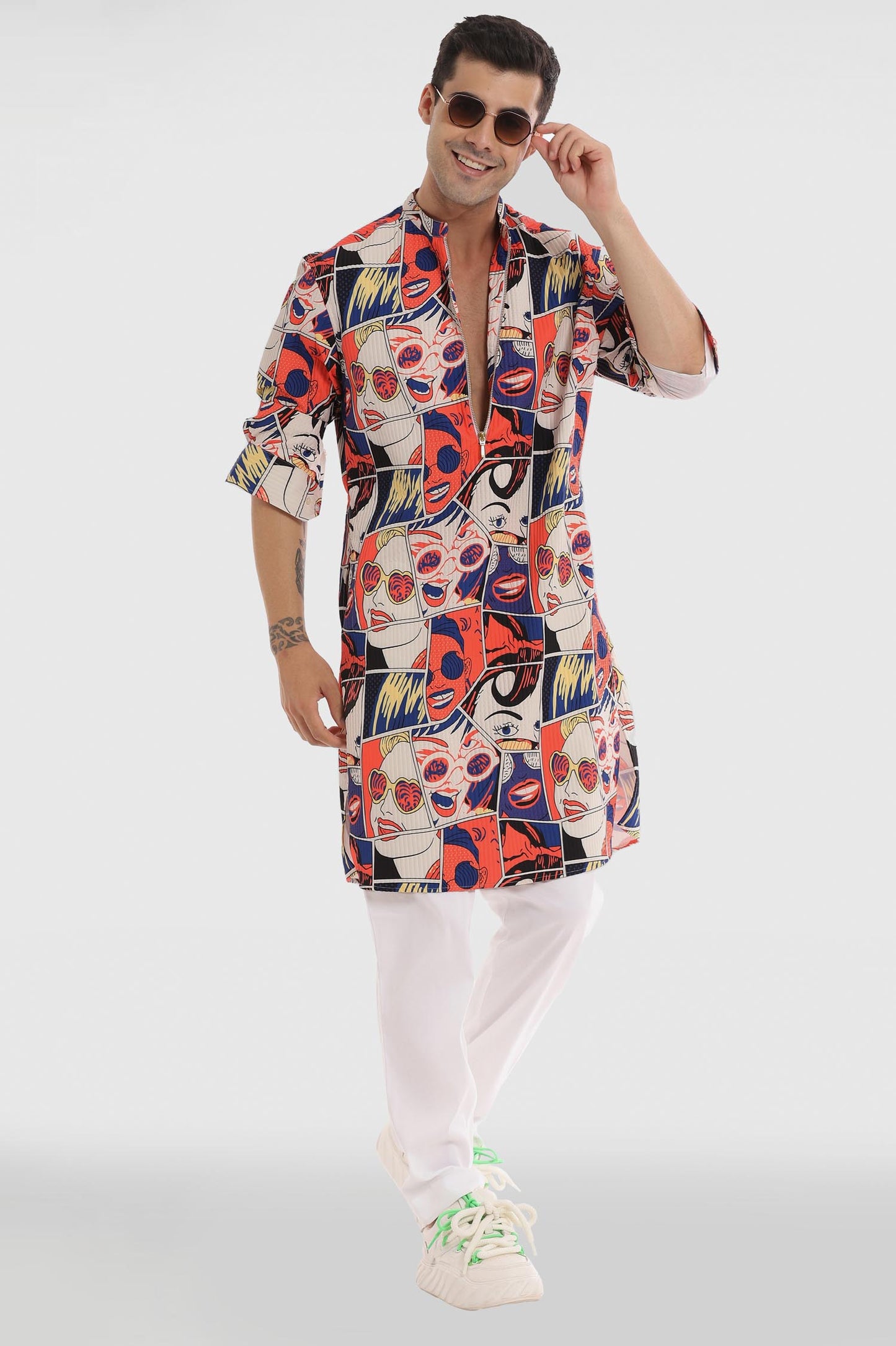 Retro Comic Print Kurta