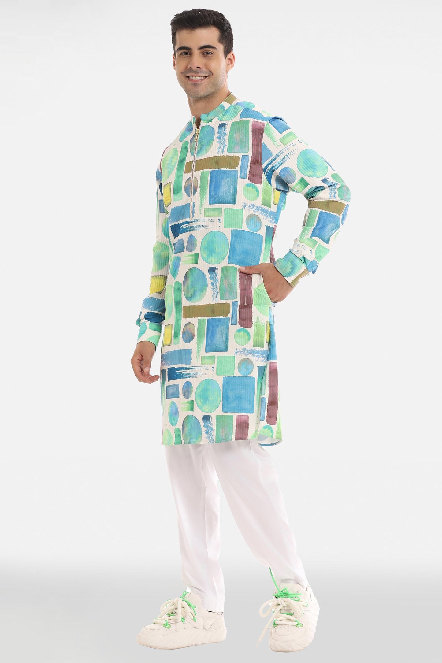 Aqua Print Kurta