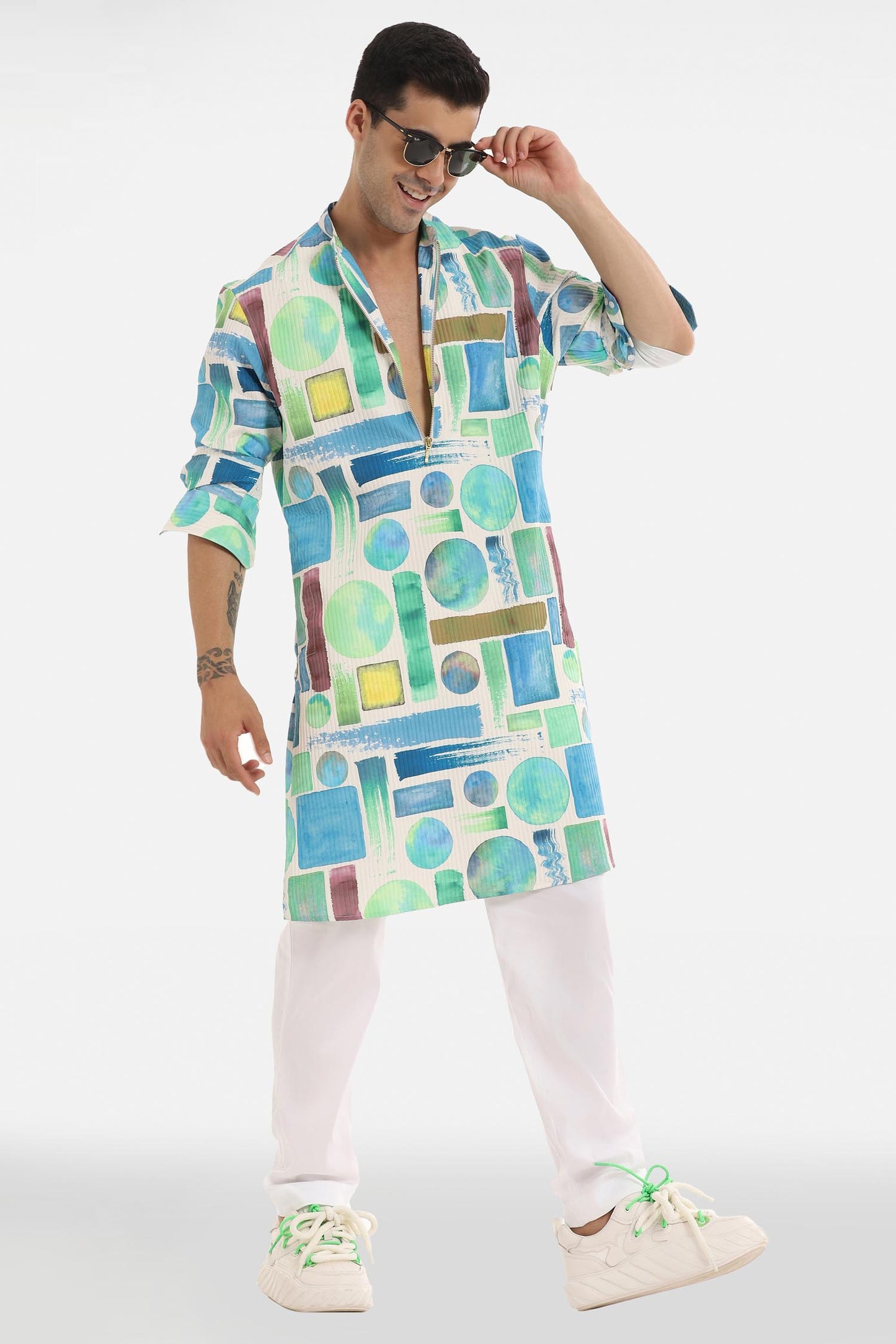 Aqua Print Kurta