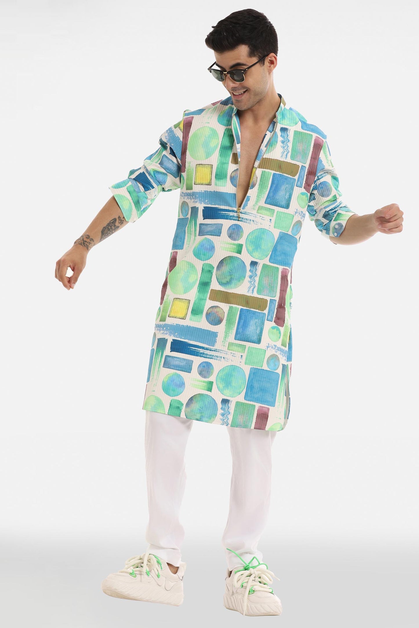 Aqua Print Kurta