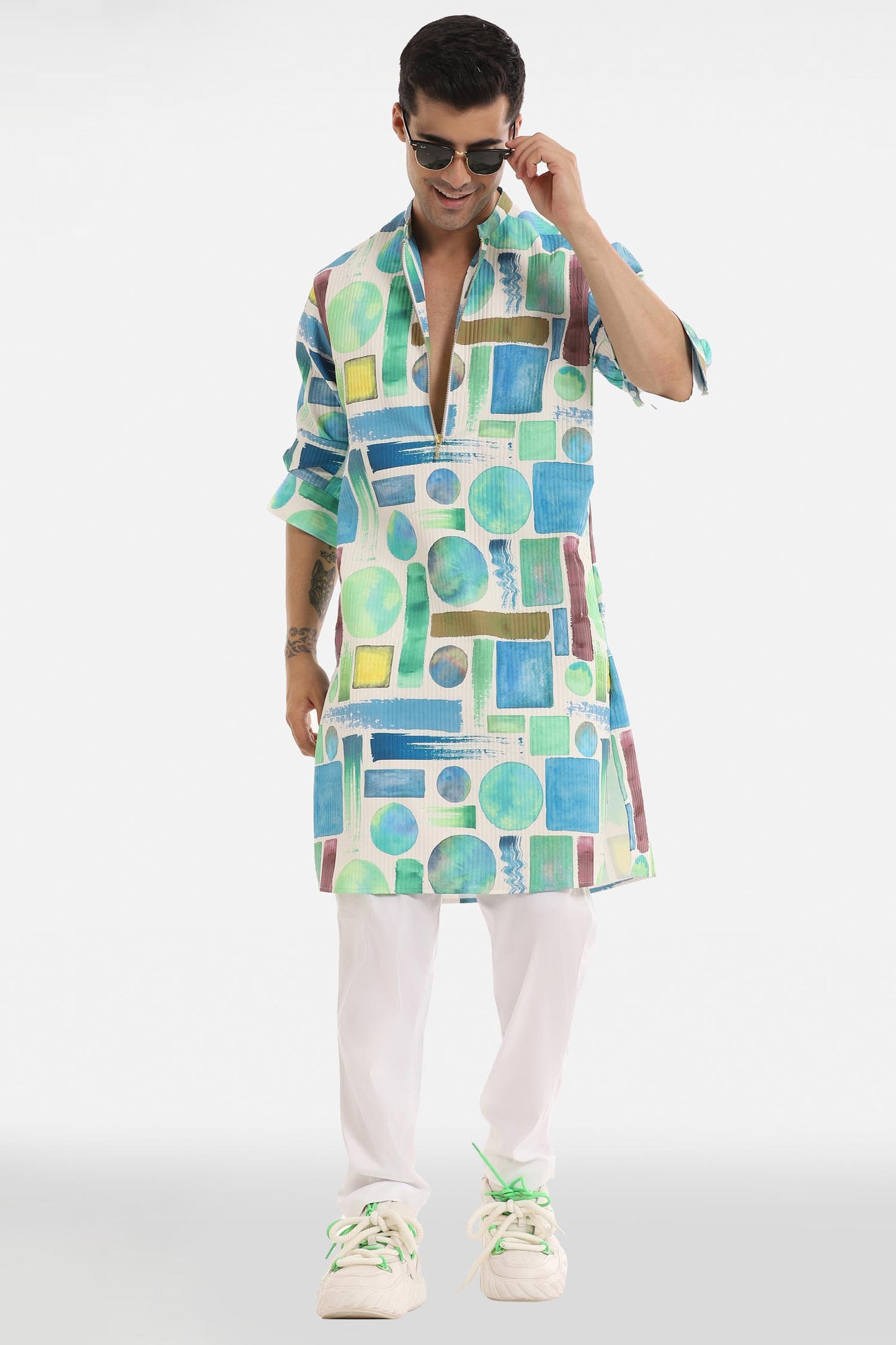 Aqua Print Kurta