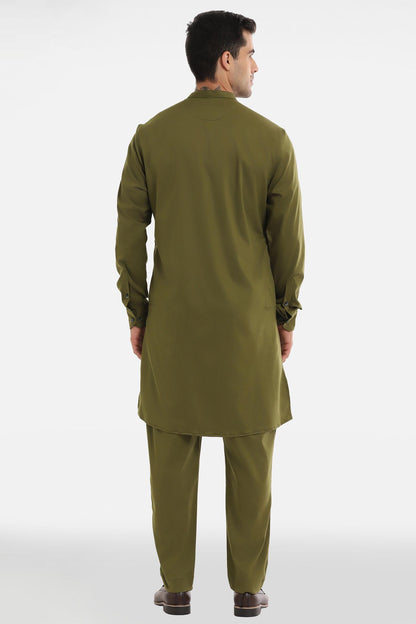 Rabbit Kurta - Olive Green