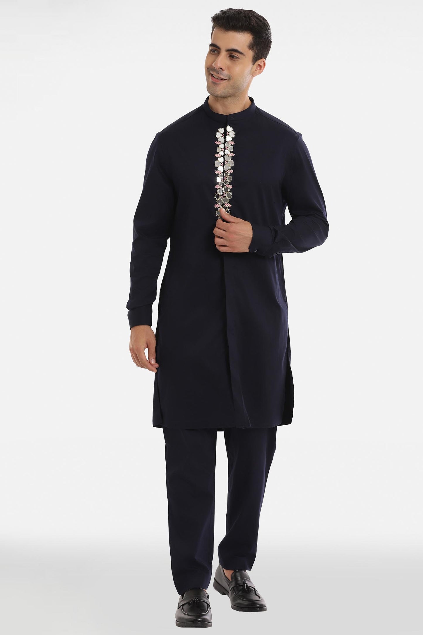 Mirror Kurta - Navy Blue