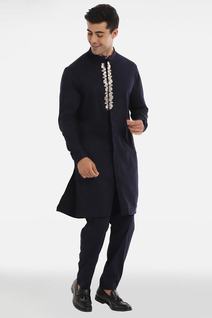 Mirror Kurta - Navy Blue