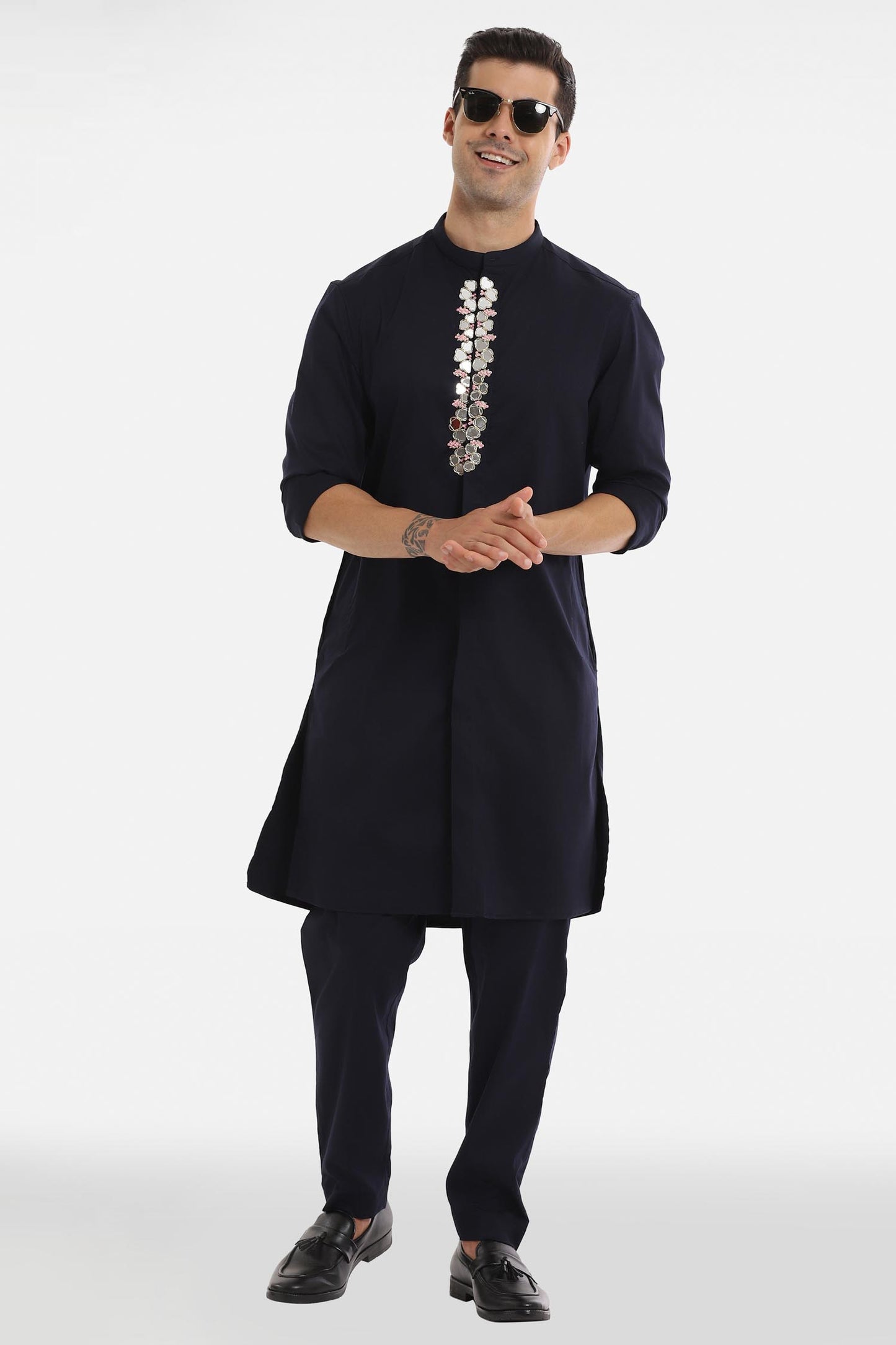 Mirror Kurta - Navy Blue