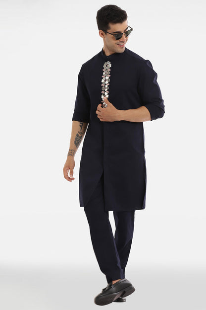 Mirror Kurta - Navy Blue