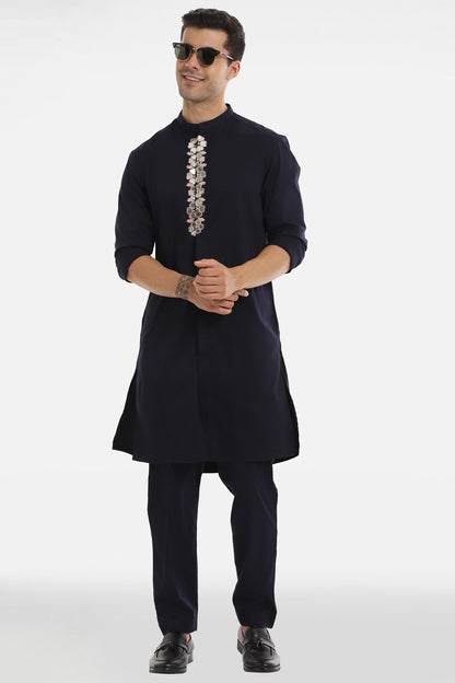 Mirror Kurta - Navy Blue