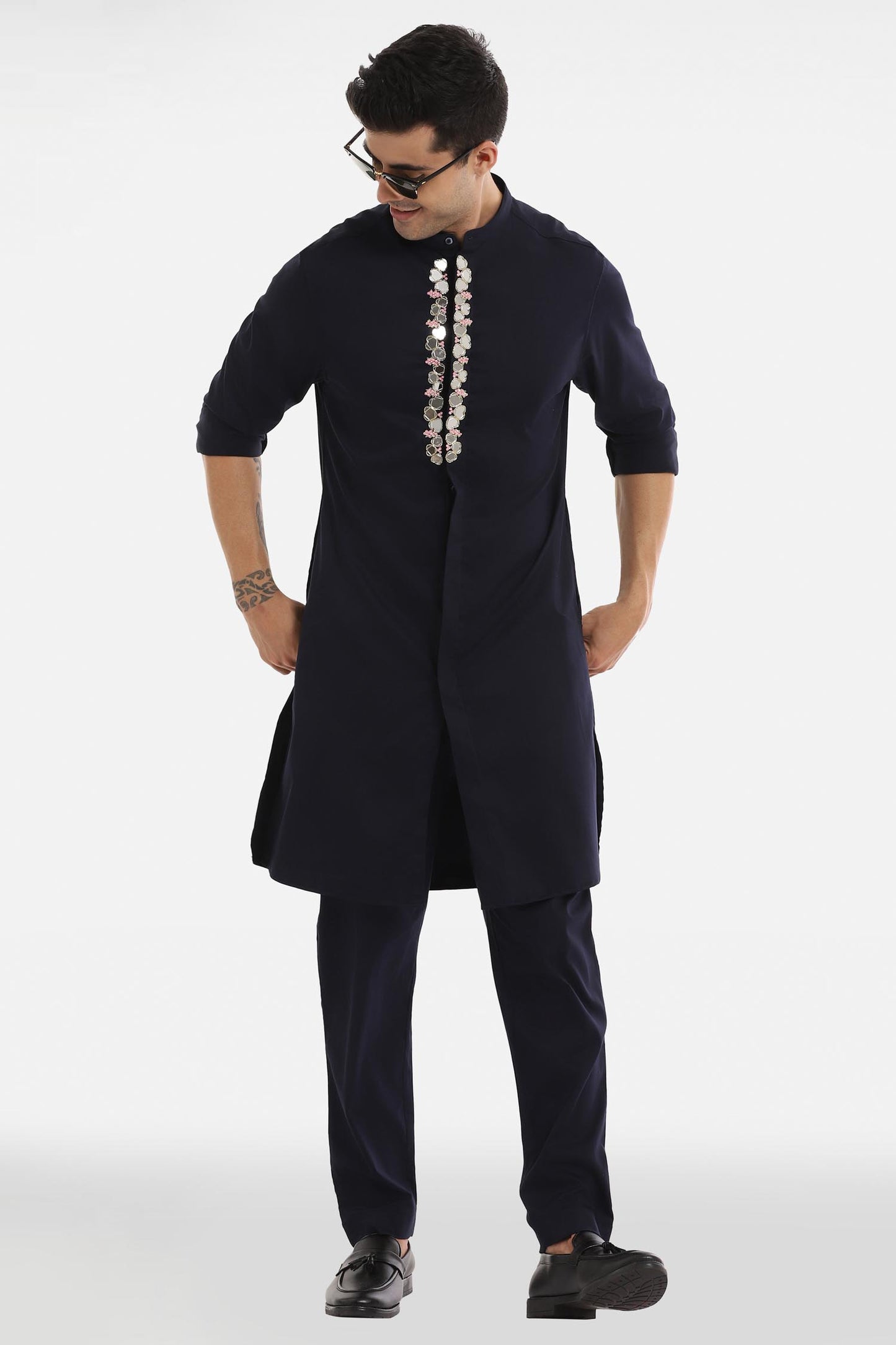 Mirror Kurta - Navy Blue