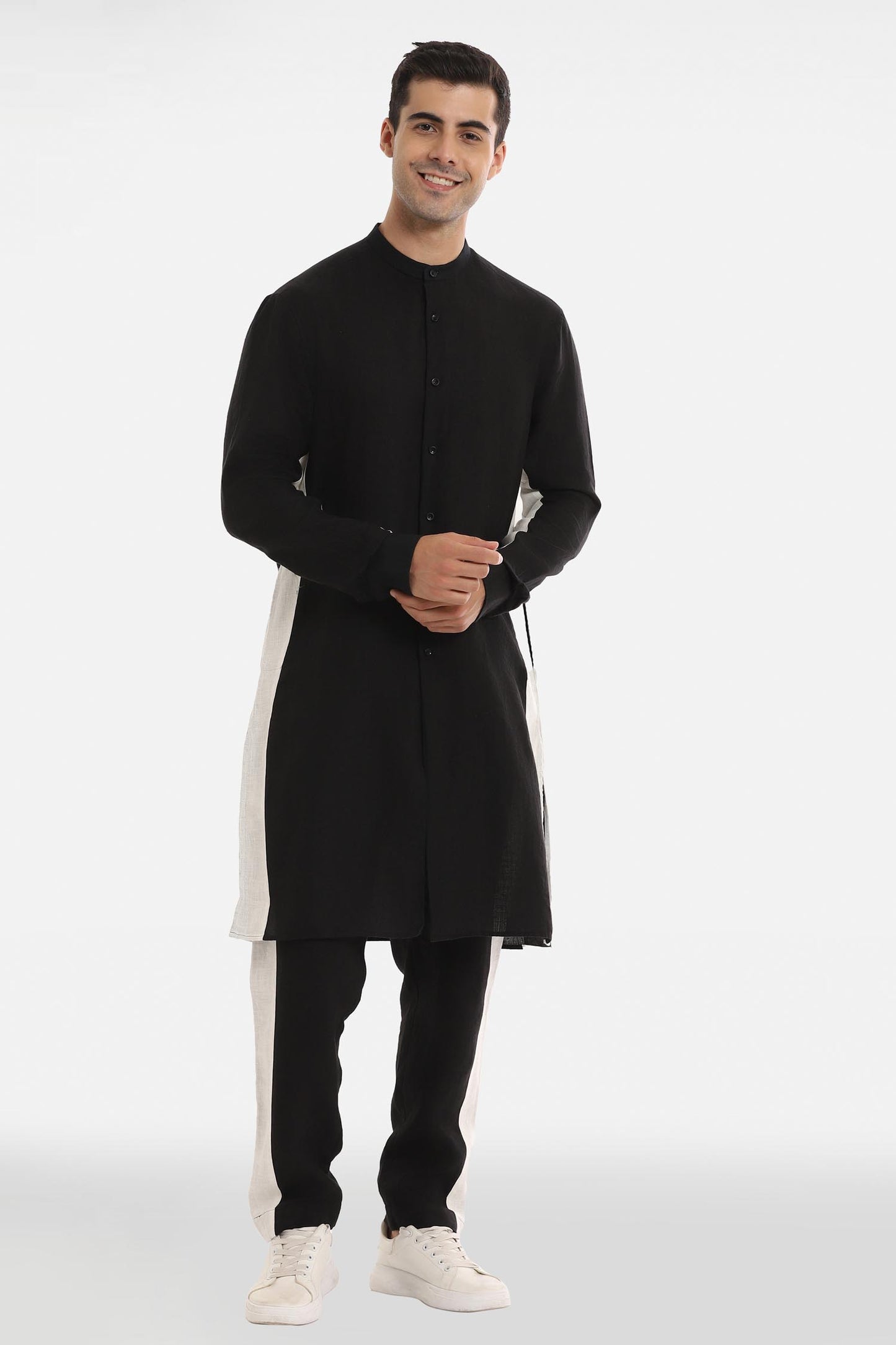 Linen Monochromed Kurta Set