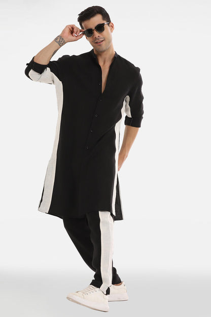 Linen Monochromed Kurta Set