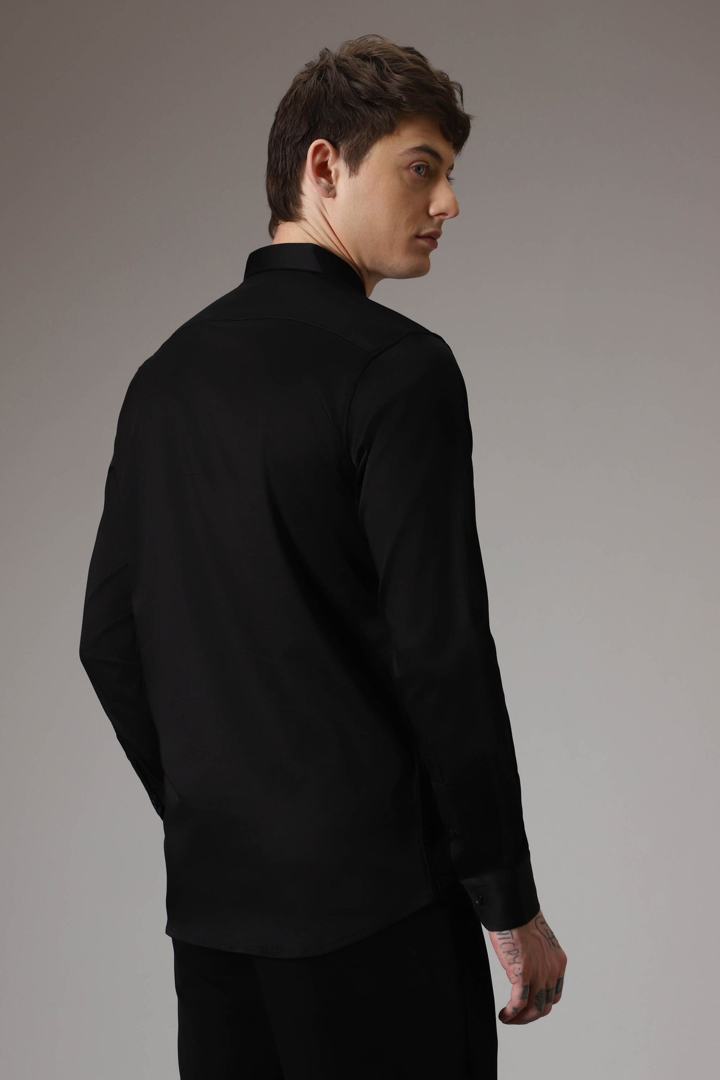 Billionaire loading hand embroidered designer shirt - Black