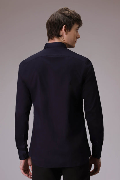 Paisley hand embroidered designer shirt  Navy