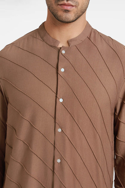 Brown Stripes Kurta