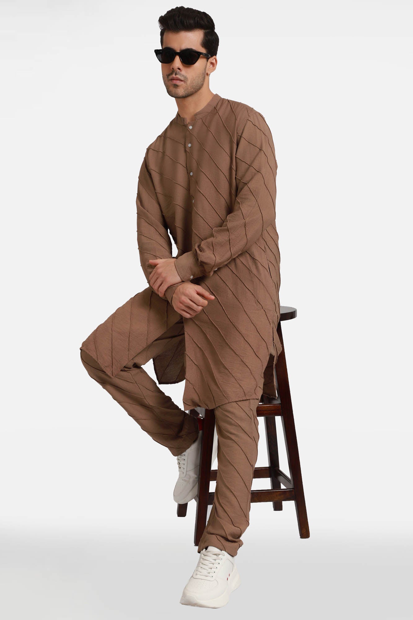 Brown Stripes Kurta