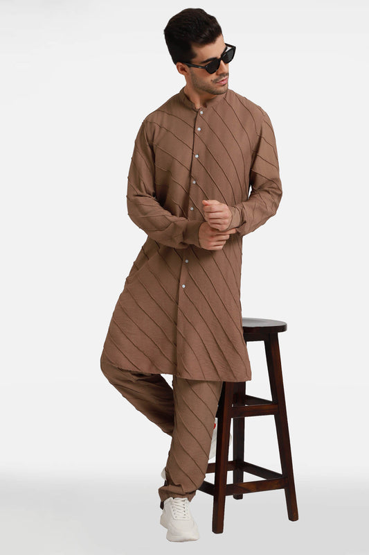 Brown Stripes Kurta