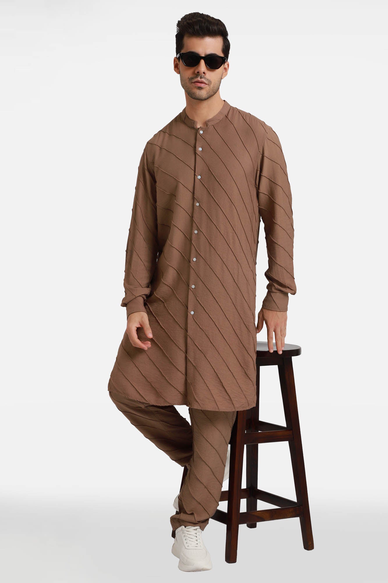 Brown Stripes Kurta