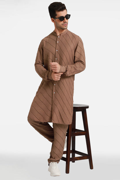 Brown Stripes Kurta