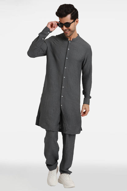 Grey Embroidered Kurta