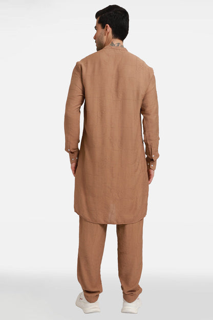 Caramel Embroidered Kurta