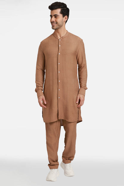 Caramel Embroidered Kurta