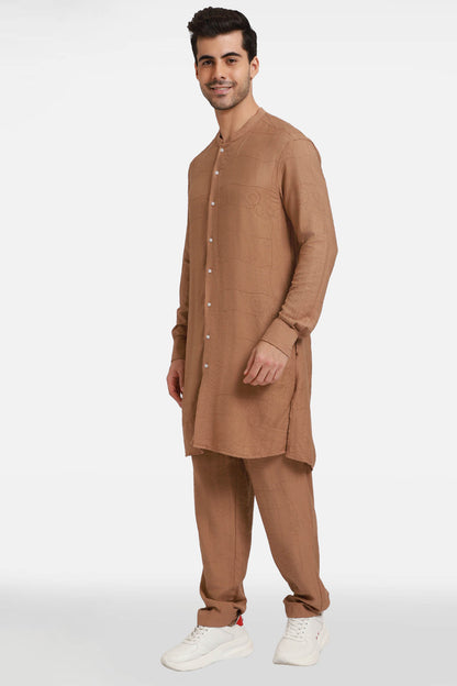 Caramel Embroidered Kurta