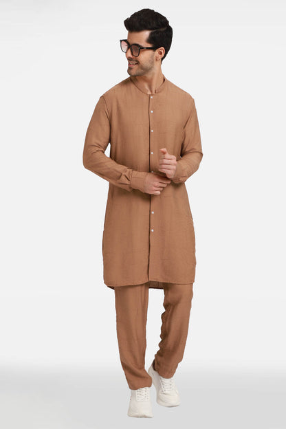 Caramel Embroidered Kurta