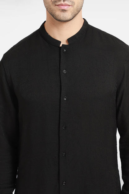 Black Embroidered Kurta