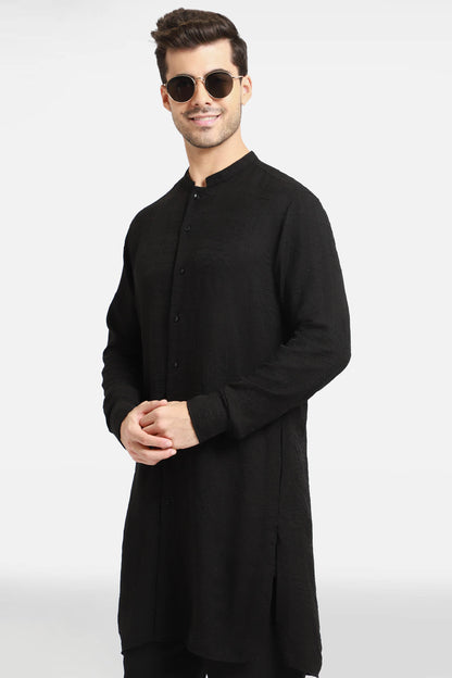 Black Embroidered Kurta