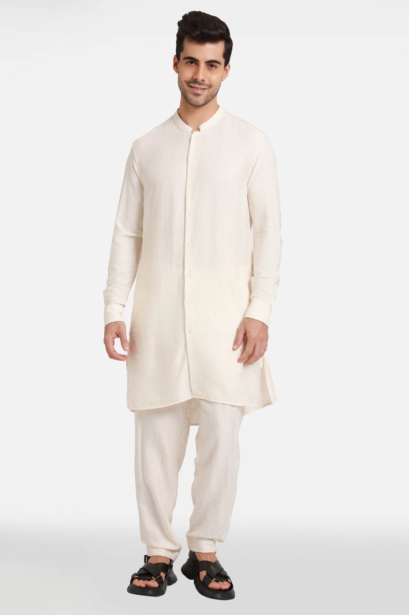 Ivory Embroidered Kurta