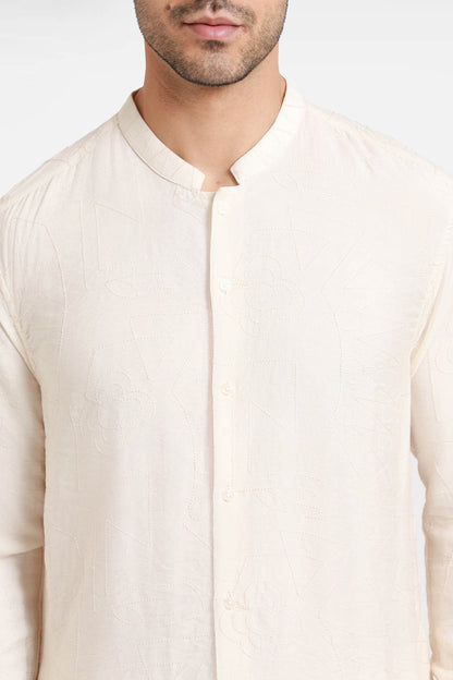 Ivory Embroidered Kurta