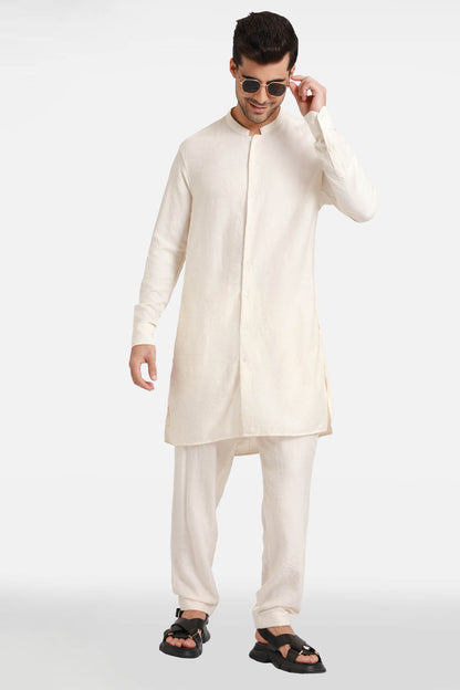 Ivory Embroidered Kurta