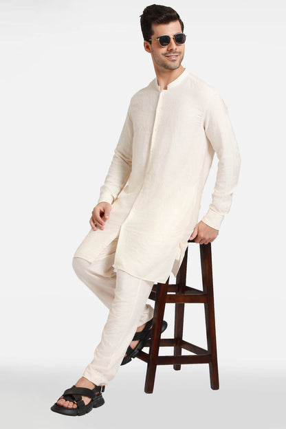 Ivory Embroidered Kurta