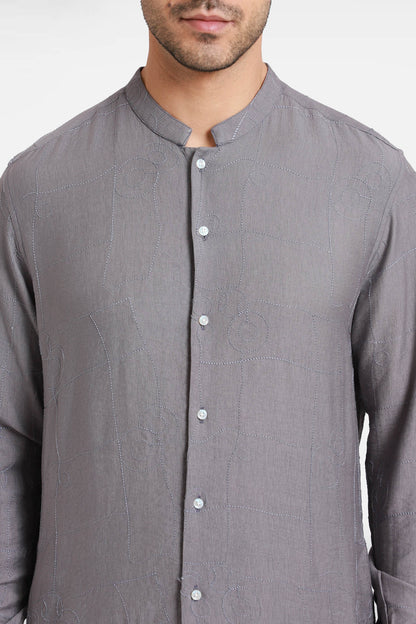 Purple Embroidered Kurta