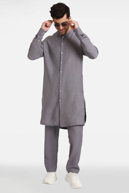 Purple Embroidered Kurta