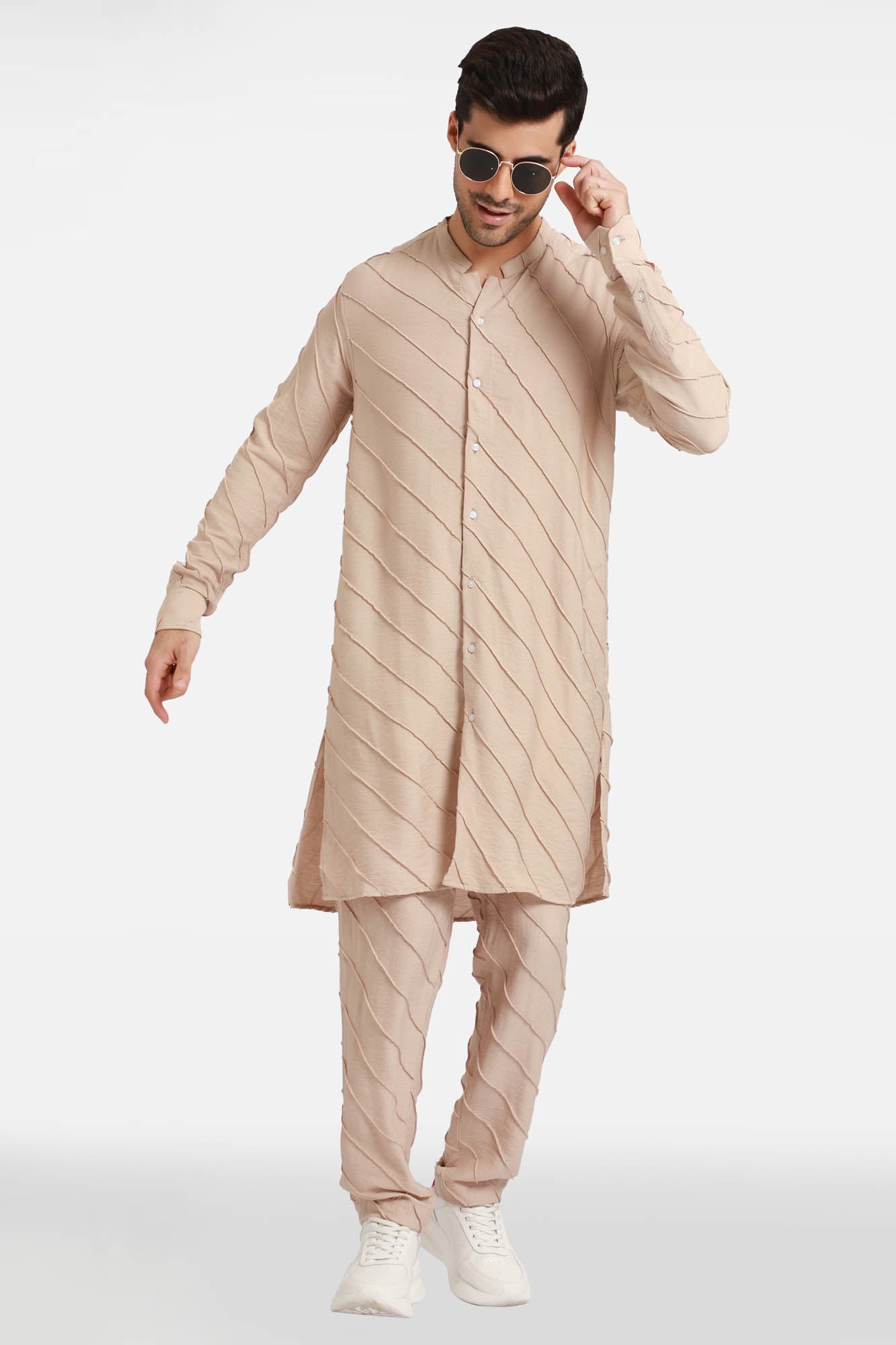 Beige Stripes Kurta