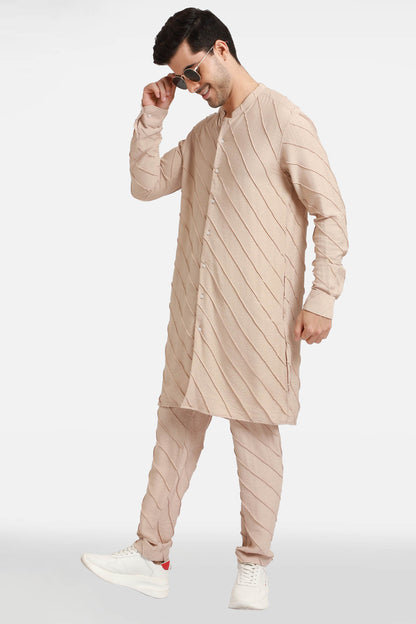 Beige Stripes Kurta