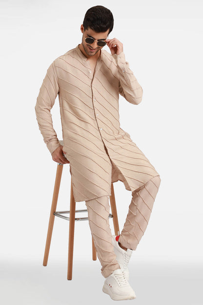 Beige Stripes Kurta