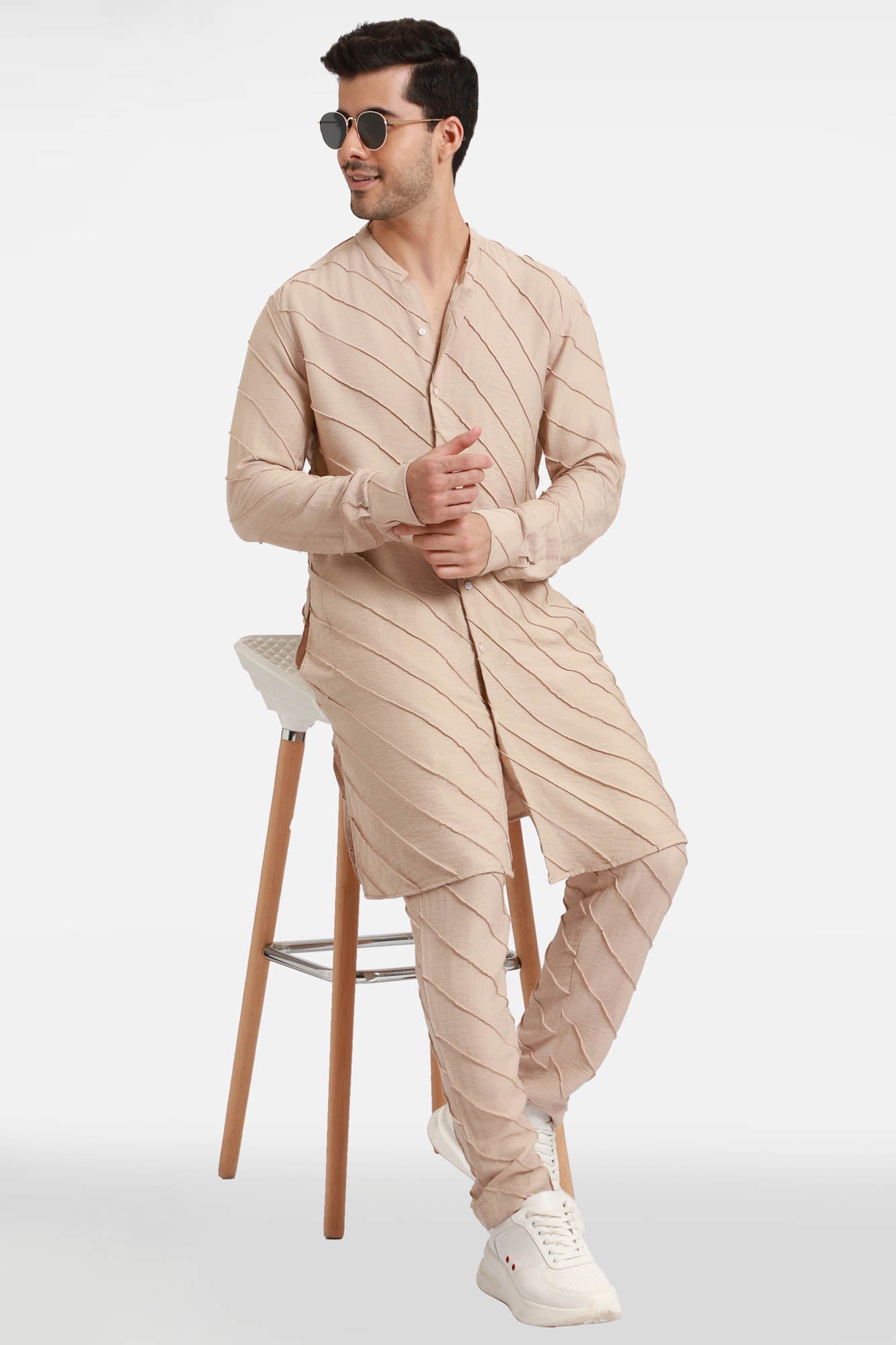 Beige Stripes Kurta