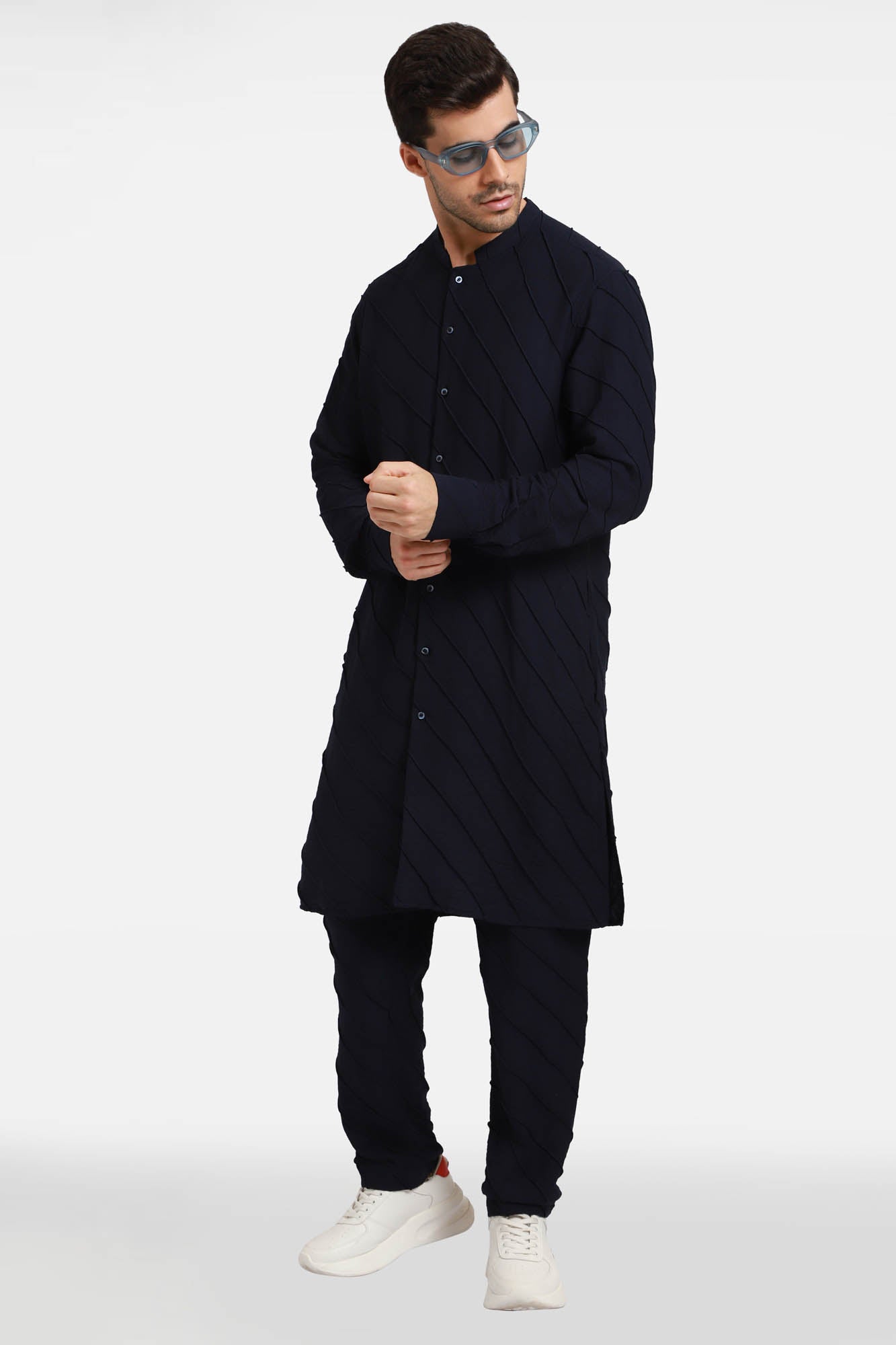 Navy Stripes Kurta