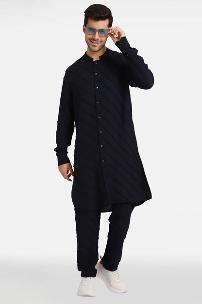 Navy Stripes Kurta