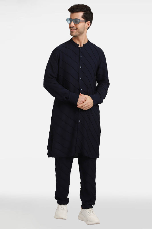 Navy Stripes Kurta