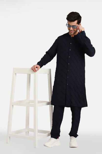 Navy Stripes Kurta